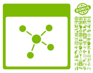 Bağlantıları ile Bonus sayfa düz vektör simge takvim