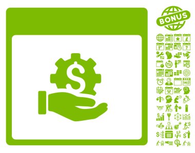 Finansal kalkınma el takvim sayfa düz vektör simgesi Bonus ile