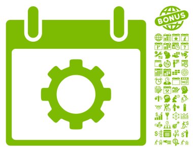 Vites seçenekleri takvim gün düz vektör simgesi Bonus ile