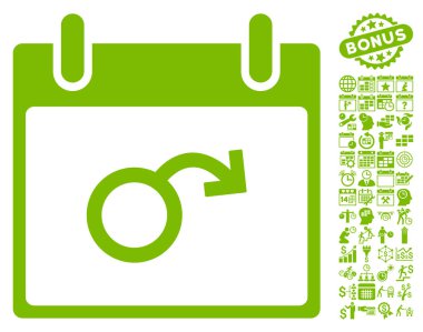 İktidarsızlık takvim gün düz vektör simge Bonus ile