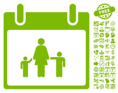 Bonus ile anne takvim günü düz vektör simgesi