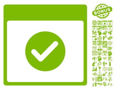 Ok takvim gün düz vektör simge Bonus ile