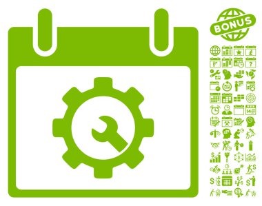 Seçenekleri araçlar takvim gün düz vektör simgesi Bonus ile