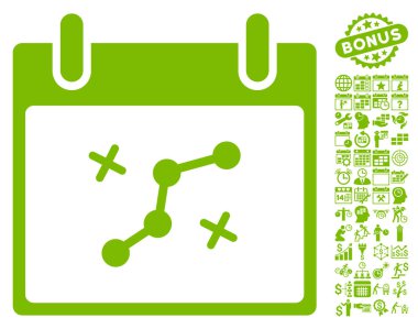 Yol puan Bonus ile gün düz vektör simge takvim