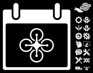 Bonus ile Airdrone takvim gün vektör simgesi