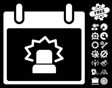 Bonus ile uyarı takvim gün vektör simgesi