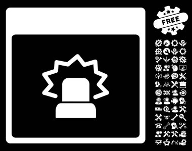 Bonus ile uyarı takvim sayfası vektör simgesi