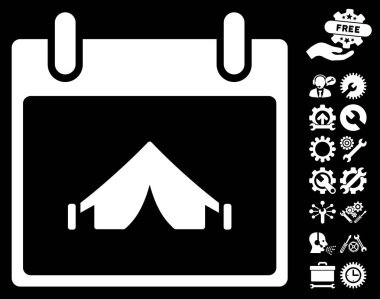 Bonus ile kamp takvim gün vektör simgesi
