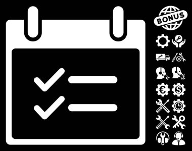 Öğeleri takvim gün vektör simge Bonus ile kontrol