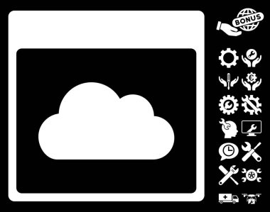 Bonus ile bulut takvim sayfası vektör simgesi