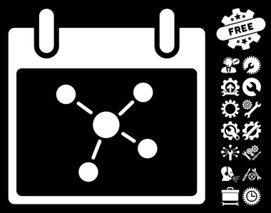 Bonus ile bağlantıları takvim gün vektör simgesi