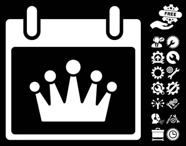 Bonus ile taç takvim gün vektör simgesi