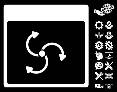 Bonus ile Siklon takvim sayfası vektör simgesi