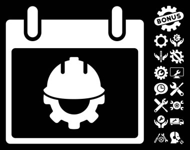 Bonus ile Geliştirme takvim gün vektör simgesi