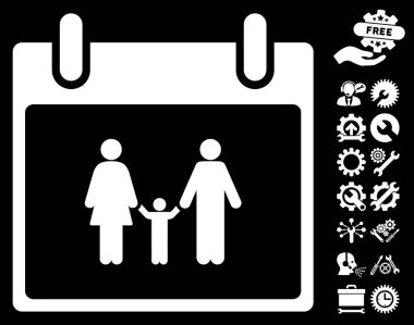 Bonus ile aile takvimi gün vektör simgesi