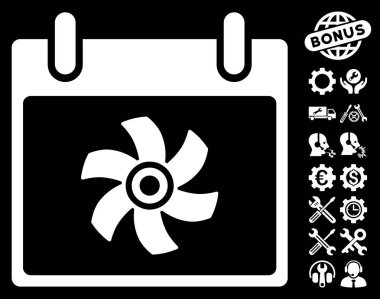 Bonus ile fan takvim gün vektör simgesi