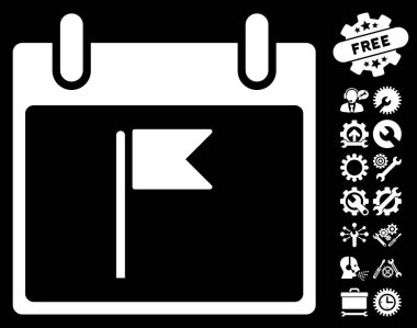 Bayrak takvim gün vektör simgesi Bonus ile