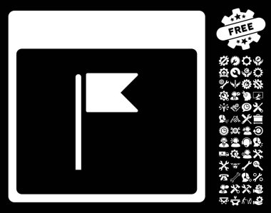 Bayrak Bonus ile sayfa vektör simge takvim