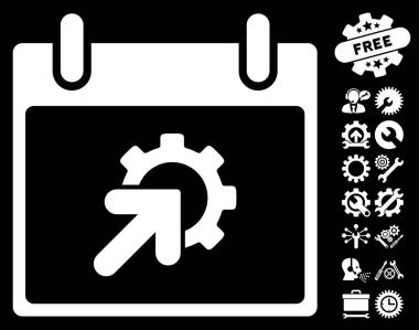 Bonus ile dişli Tümleştirme takvim gün vektör simgesi