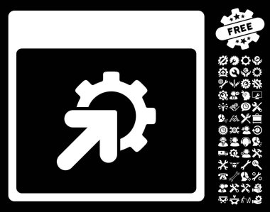 Entegrasyon takvim sayfası vektör simge Bonus ile dişli