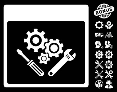 Vites araçlar ile Bonus sayfa vektör simge takvim
