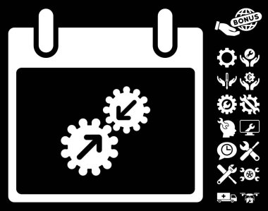 Gears entegrasyonu takvim gün vektör simge Bonus ile