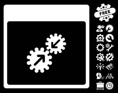 Gears entegrasyonu takvim sayfası vektör simge Bonus ile