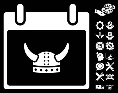 Boynuzlu miğfer takvim gün vektör simge Bonus ile