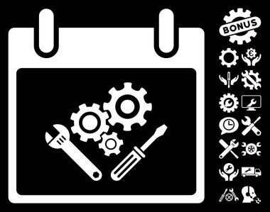 Araç Araçlar takvim gün vektör simgesi Bonus ile