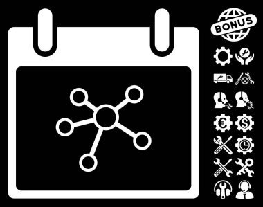 Bonus ile bağlantıları takvim gün vektör simgesi
