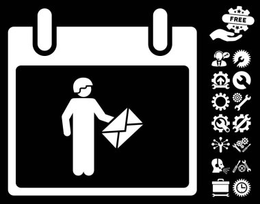 Postacı takvim gün vektör simge Bonus ile