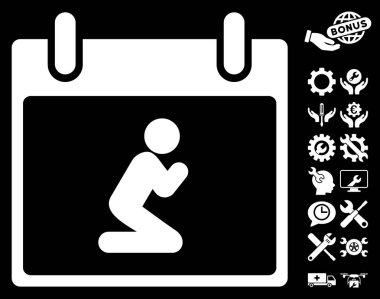 Kişi takvim gün vektör simge Bonus ile dua