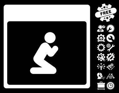 Kişi takvim sayfası vektör simge Bonus ile dua