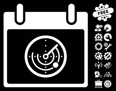 Bonus ile radar takvim gün vektör simgesi