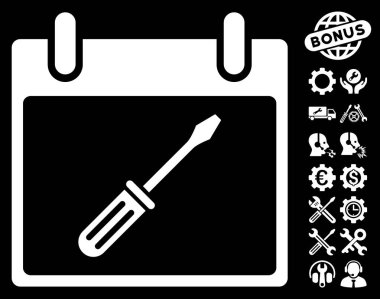Tornavida takvim gün vektör simge Bonus ile ayarlama