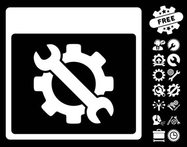 Ayarları araçları ile Bonus sayfa vektör simge takvim