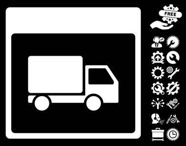 Sevk irsaliyesi kamyon takvim sayfası vektör simge Bonus ile