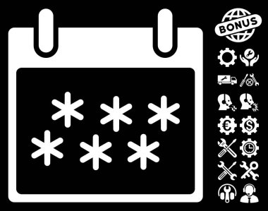 Bonus ile kar takvim gün vektör simgesi