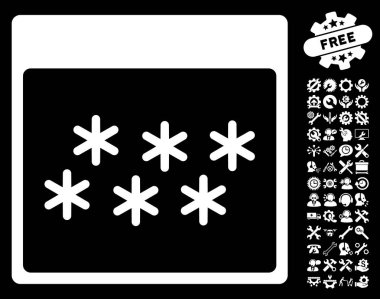 Kar taneleri ile Bonus sayfa vektör simge takvim