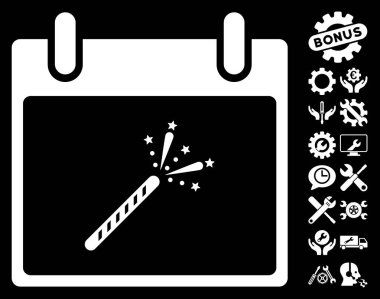 Maytap fişek takvim gün vektör simge Bonus ile