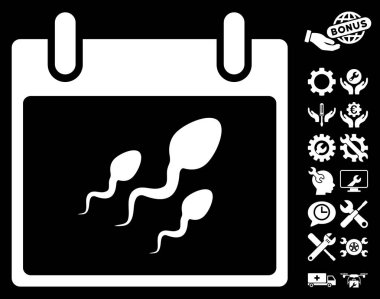 Bonus ile sperm takvim gün vektör simgesi