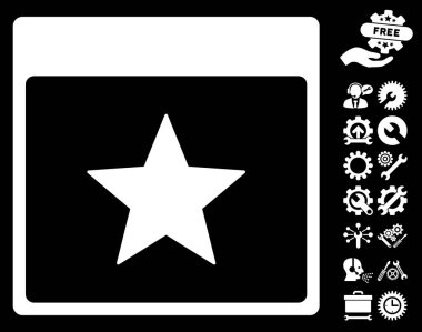 Bonus ile yıldız takvim sayfası vektör simgesi