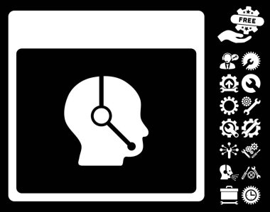 Telefonla satış operatör takvim sayfası vektör simge Bonus ile