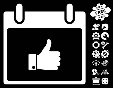 El takvim gün vektör simgesi Bonus ile yukarı başparmak