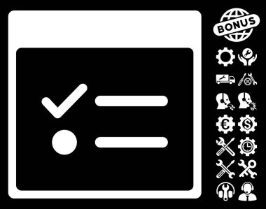 Yapılacaklar öğeleri sayfa vektör simge Bonus ile takvim