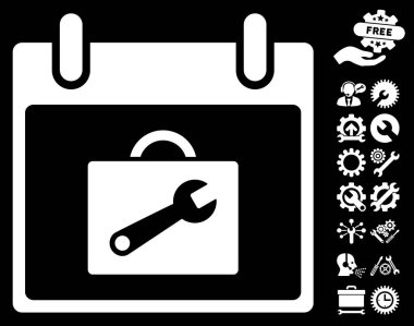 Araç kutusu takvim gün vektör simgesi Bonus ile