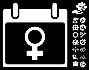 Bonus ile Venüs kadın sembol takvim gün vektör simgesi