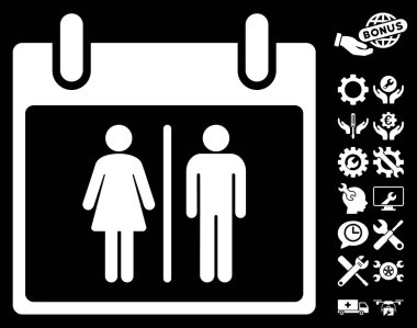 Bonus ile su dolabı takvim gün vektör simgesi