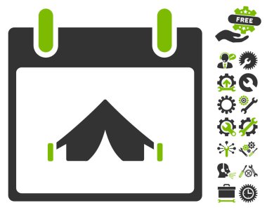 Bonus ile kamp takvim gün vektör simgesi