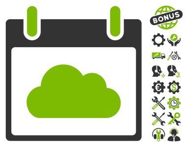 Bonus ile bulut takvim gün vektör simgesi